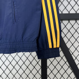 2024 Real Madrid  Black & Dark Blue Double Sided Windbreaker