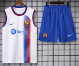 24-25 Mens Barcelona White Vest Short traning suit
