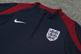 24-25 England Royal Blue Kids Half Pull Tracksuit