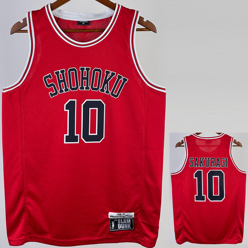 2023 SHOHOKU SAKURAGI #10 Red Top Quality Hot Pressing NBA Jersey