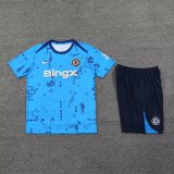Mens Chelsea Short Training Suit Blue Pattern 2024/25