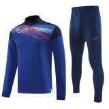 2024 JOM Fancy blue Half Pull Tracksuit
