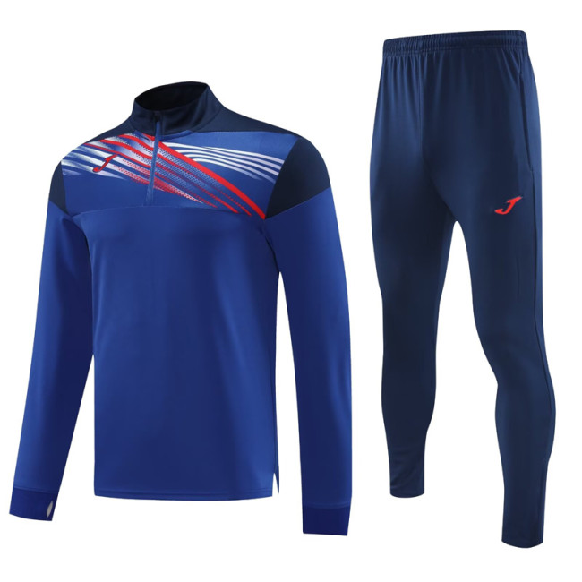 2024 JOM Fancy blue Half Pull Tracksuit