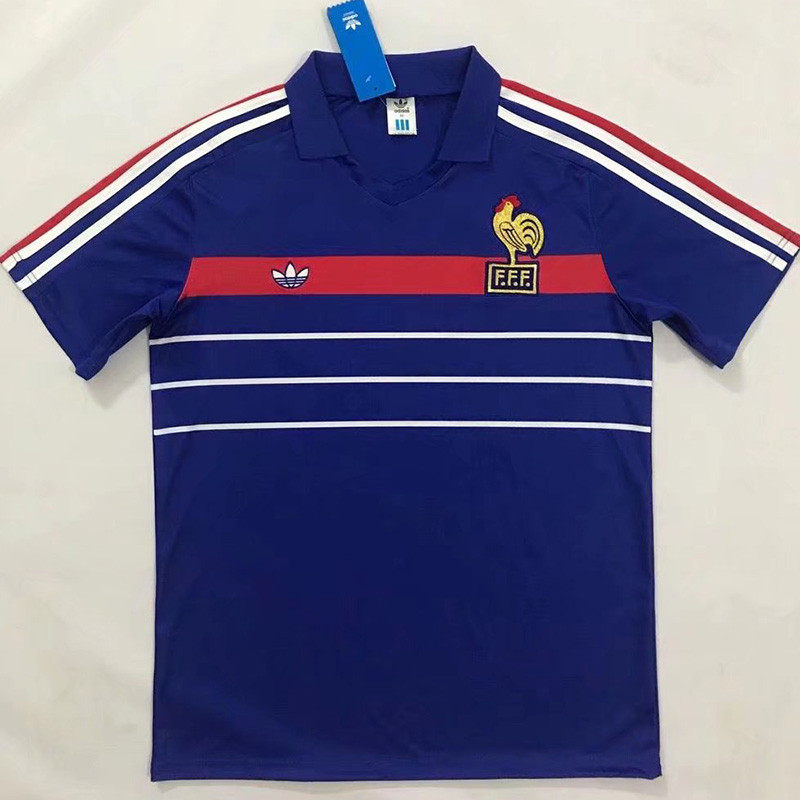 1984-1986 France Home Retro Soccer Jersey
