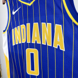 20-21 Indiana Pacers HALIBURTON #0 Blue City Edition Top Quality Hot Pressing NBA Jersey