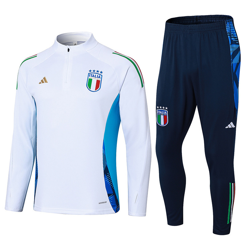 24-25 Italy White Half Pull Tracksuit