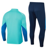 2024 JOM Light blue Half Pull Tracksuit