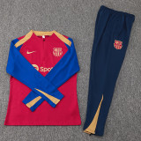 24-25 Mens  Barcelona Red Half Pull Tracksuit  suit