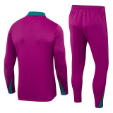 24-25 PSG Rose red Kids Half Pull Tracksuit