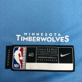 2019-20 Timberwolves EDWARDS #1 Sky Blue Retro Top Quality Hot Pressing NBA Jersey