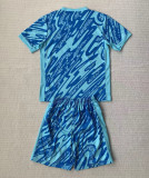 24-25 Portugal Lake Blue GoalKeeper Kids Soccer Jersey