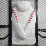 23-24 Flamengo White Hooded Cotton Coat Red Edge