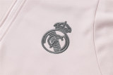 Mens Real Madrid Hoodie Sweatshirt + Pants Training Suit Pale Pink 2024/25