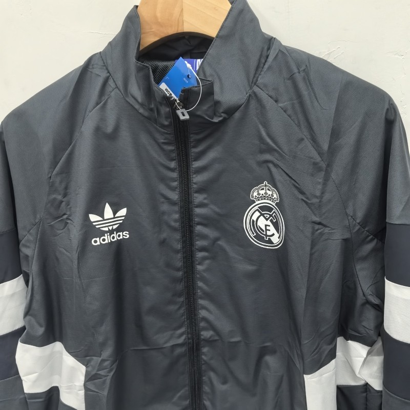 Mens Real Madrid adidas Originals LFSTLR Anthem Track Top Charcoal 2024/25