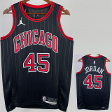 22-23 BULLS JORDAN #45 Black Top Quality Hot Pressing NBA Jersey (Trapeze Edition)