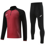 2024 JOM Red Black Half Pull Tracksuit