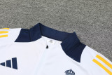 24-25 Real Madrid  White Half Pull Tracksuit