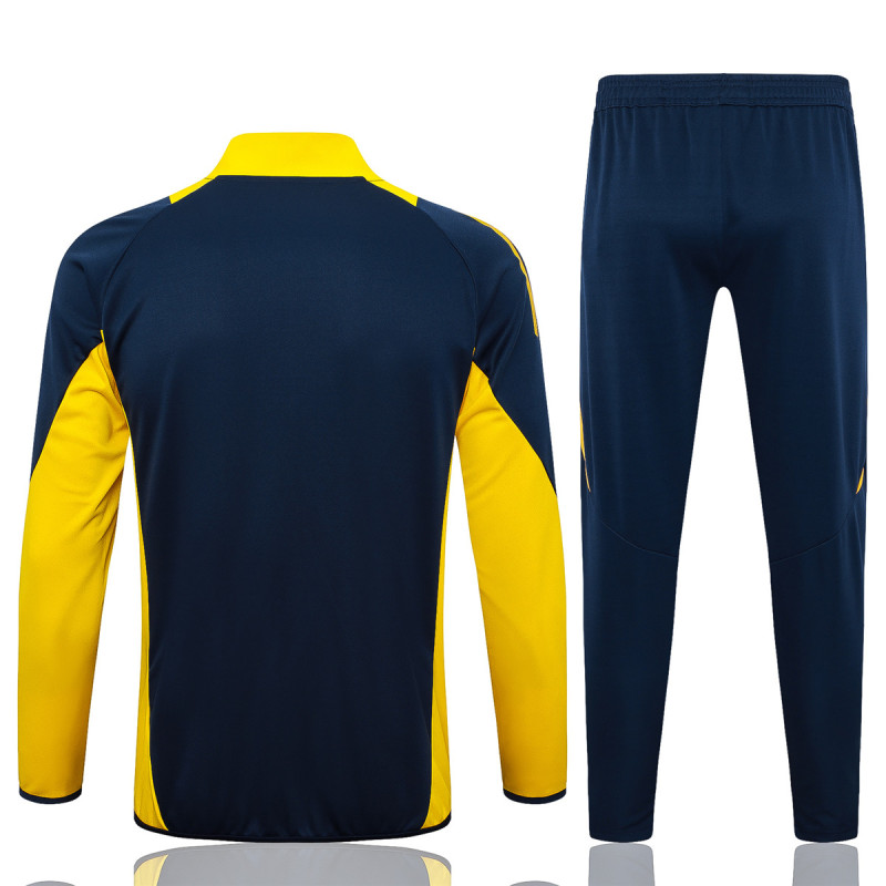Mens Real Madrid Jacket + Pants Training Suit Royal - Yellow 2024/25