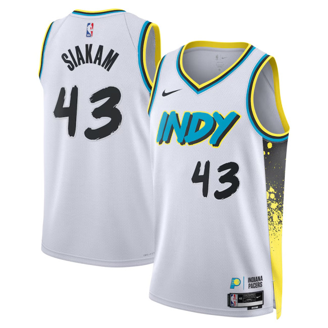 Mens Indiana Pacers Nike White 2024/25 Swingman Jersey - City Edition