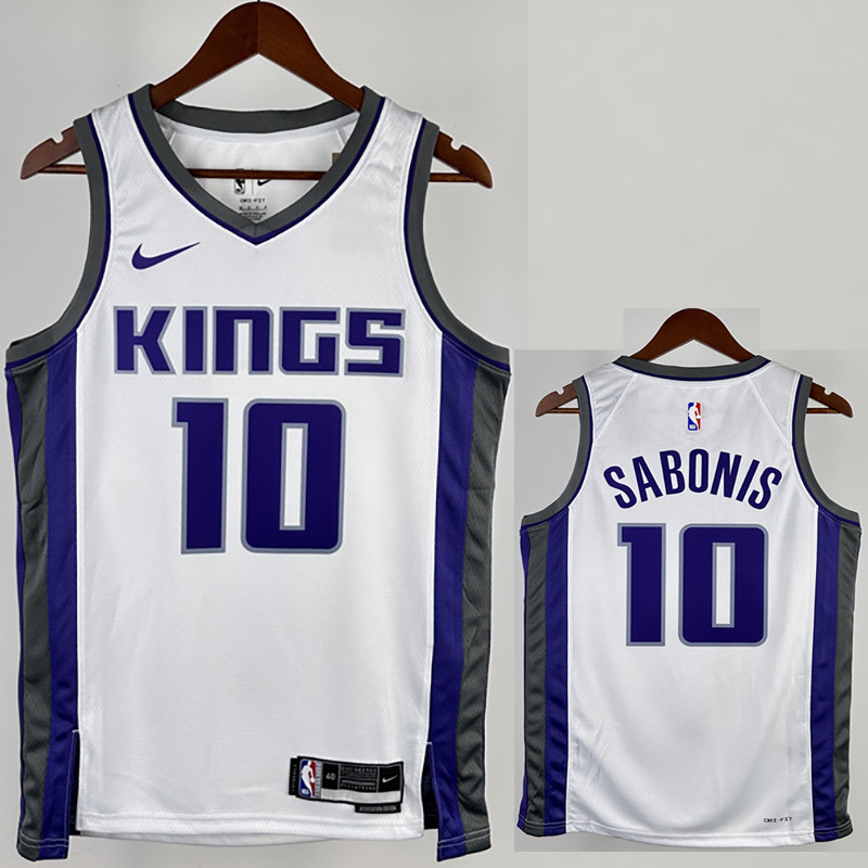 22-23 KINGS SABONIS #10 White Home Top Quality Hot Pressing NBA Jersey