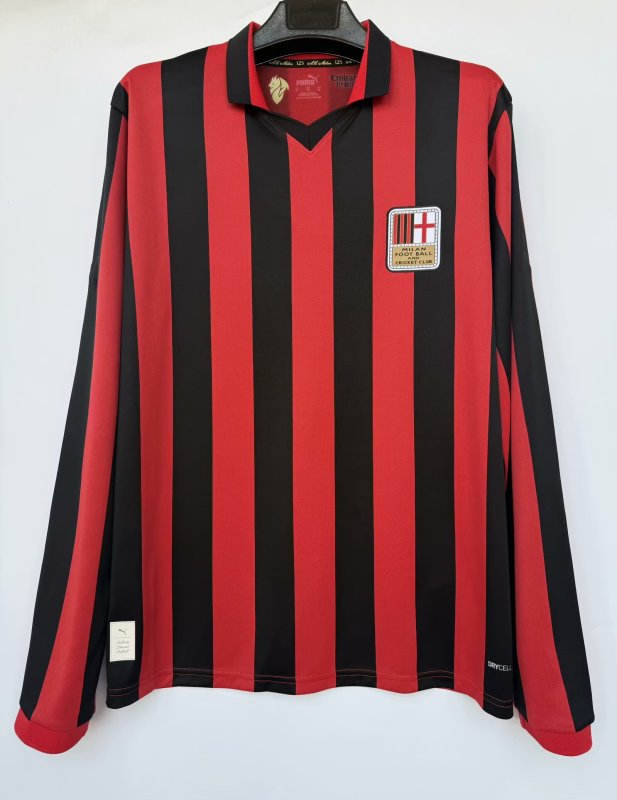 Mens AC Milan 125th Years Red Jersey Long Sleeve 2024/25