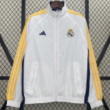 2024  Real Madrid White & Black Double Sided Windbreaker