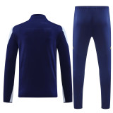 24-25 Mens Real Madrid  Royal blue Half Pull Tracksuit suit