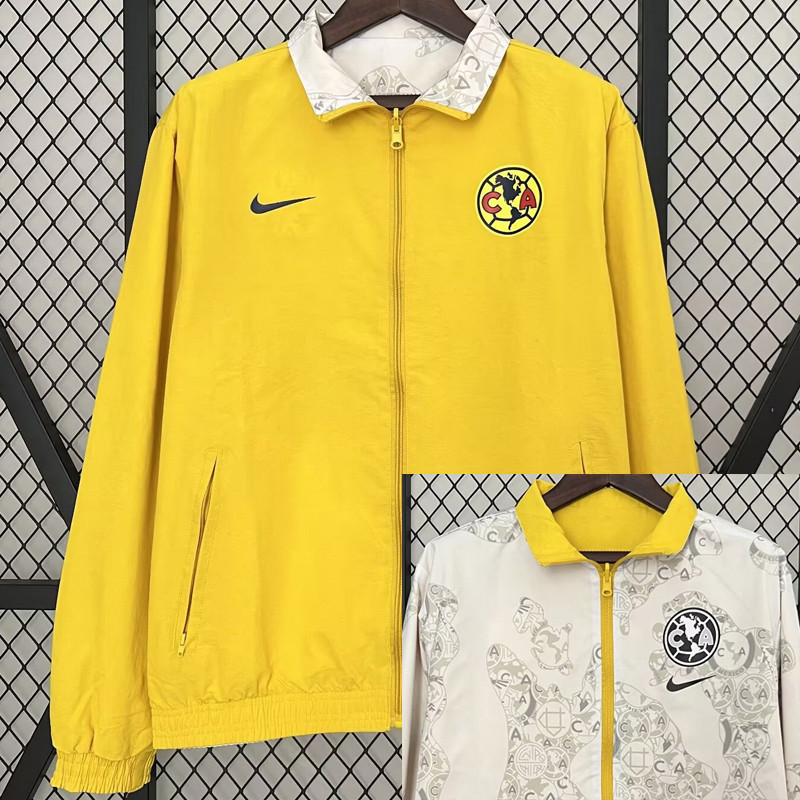 24-25 Club America Yellow & khaki Double Sided Windbreaker