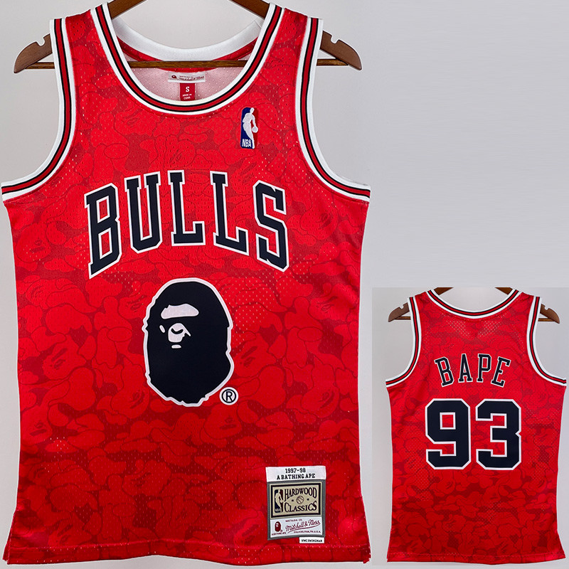 2023 BULLS & BAPE #93 Red Top Quality Hot Pressing NBA Jersey