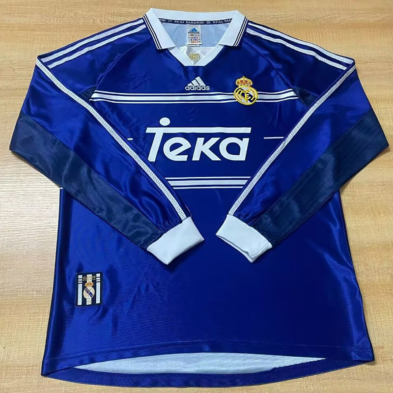 1998-1999  Real Madrid  Away Long Sleeve Retro Soccer Jersey