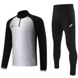 2024 JOM White Black Half Pull Tracksuit