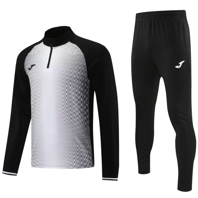 2024 JOM White Black Half Pull Tracksuit