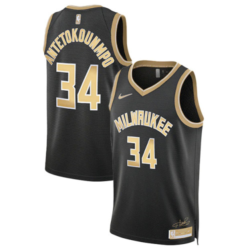 Mens Milwaukee Bucks Nike Bluack 2024 Swingman Jersey - Select Series