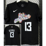 T263 Clippers GEORGE #13 Black High Quality Casual T-Shirt