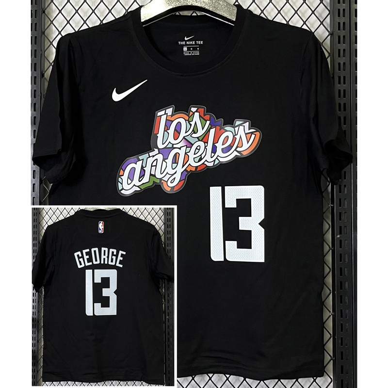 T263 Clippers GEORGE #13 Black High Quality Casual T-Shirt