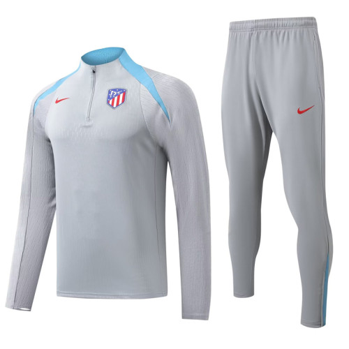 24-25  Atletico Madrid  Grey Half Pull Tracksuit