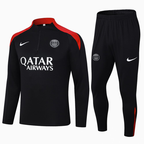 24-25 PSG Black Half Pull Tracksuit