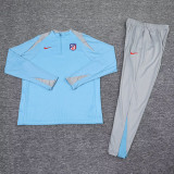 24-25  Atletico Madrid Light blue Half Pull Tracksuit