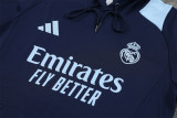 Mens Real Madrid Hoodie Sweatshirt + Pants Training Suit Royal 2024/25