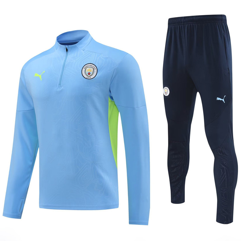 24-25 Man City Light blue Half Pull Tracksuit