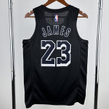 LAKERS JAMES #23 Black Top Quality Hot Pressing NBA Jersey