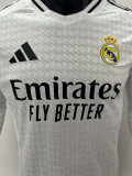 24-25 Real Madrid Home Long Sleeve Player Version Soccer Jersey