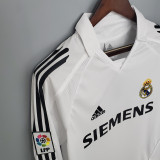 2005-2006  Real Madrid Home Long Sleeve Retro Soccer Jersey