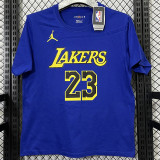 T183 Lakers Jordan JAMES #23 Blue High Quality Casual T-Shirt