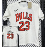 T170 BULLS JORDAN #23 White High Quality Casual T-Shirt
