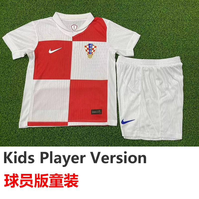 24-25 Croatia Home Kids Player Version Soccer Jersey