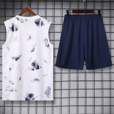 24-25 PSG White Vest Short traning suit
