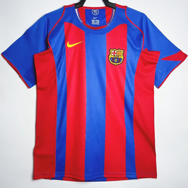 2004-2005  Mens  Barcelona  Home Retro Soccer Jersey