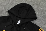 Mens Real Madrid Hoodie Sweatshirt + Pants Training Suit Black II 2024/25