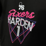 T162 76ERS HARDEN #1 Black High Quality Casual T-Shirt
